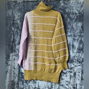 Fully Fashioning Della Ottoman/ Jacquard Knit Sweater Dress Size Large